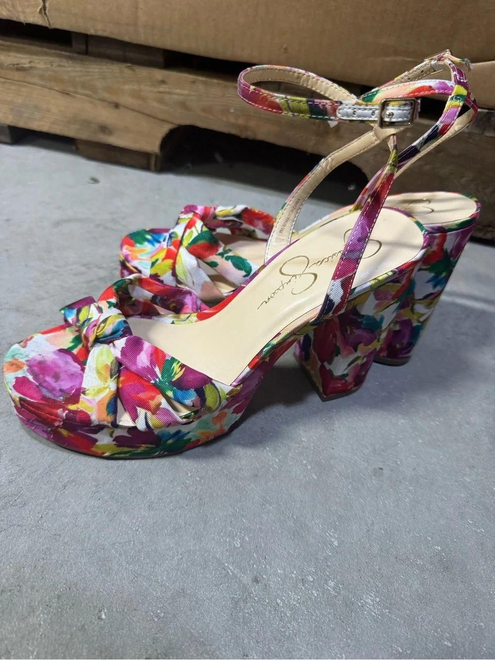 Jessica Simpson Floral Ginien Platform Sandal Womens 9 M New With Flaw